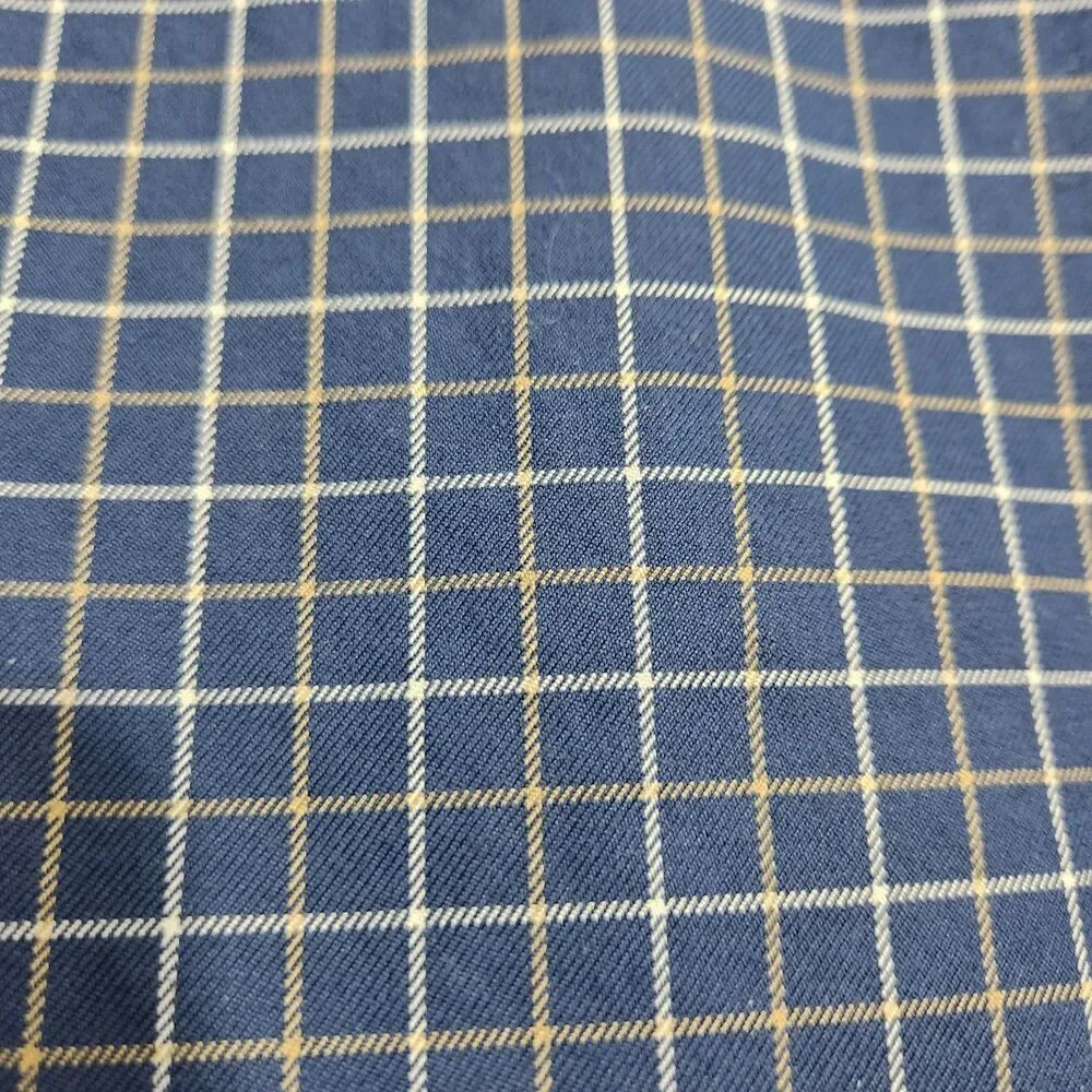 Duluth Trading Co. Dress Shirt Men M Blue Plaid Check Button Down Long Sleeve